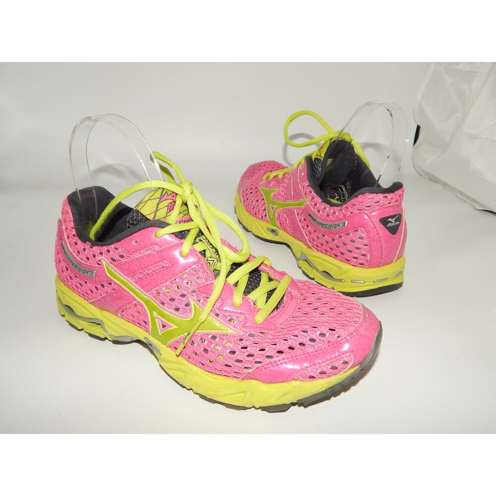 Mizuno Wave Precision 13 Women Sneaker Size 8 Pink Green - Picture 3 of 8